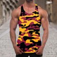 thumbnail image 2 of BADHUB Mens Color Block Muscle Tank Topsssss Clearance Workout Athletic Sleeveless Crew Neck Shirts OrangeL, 2 of 6