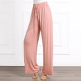 thumbnail image 2 of Diufon Straight Pants for Women Elastic High Waist Drawstring Pants Cotton Solid Color Lounge Wide Leg Pants, 2 of 5