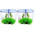 thumbnail image 1 of HLONK2 Sets Kit Plastic Fish Tank Small Aquarium 20 Liters Creative Bowl Indoor, 1 of 8