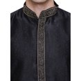 thumbnail image 4 of Kurta Pyjama pour Homme Vêtements Inde Mariage Fête (Noir, m), 4 of 5