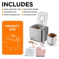 thumbnail image 3 of Neretva Bread Maker, 20-in-1 Automatic Bread Machine with Dual Heaters, 2LB Ceramic Pan, Stainless Steel, Silver, 3 of 8