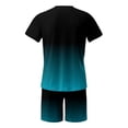 thumbnail image 4 of Men's Summer Tracksuit Plus Size Short Sleeve O Neck Athletic Suit Casual Color Block Waist Tracksuit Set, 4 of 4