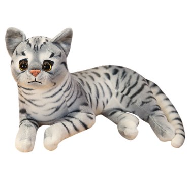 EQWLJWE Jouets en Peluche 3D Chats Mignons de Simulation Jouets en Peluche Poupées d'Animaux en Peluche Douces Décoration pour la Maison Cadeaux