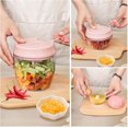thumbnail image 2 of SAYIHEXIHE Manual Food Chopper Vegetable Cutter Onions Cutter Garlic Dicer Grinder Veggie Chopper with Container 900ML, 2 of 7