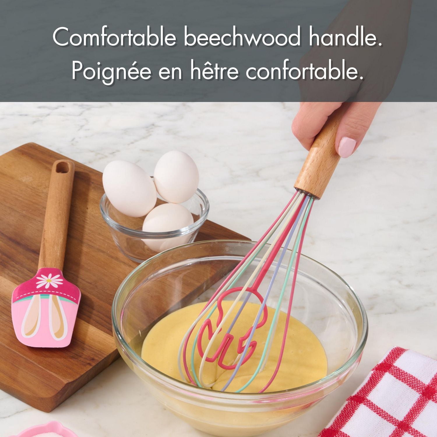 Fouet Way to Celebrate en Silicone 11”, Forme de lapin, Rose