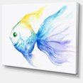 thumbnail image 2 of Lovely Blue Fish Watercolor - Abstract Canvas Art Print, 2 of 3