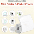 thumbnail image 2 of Mini Printer Paper for Inkless Portable Bluetooth Printer Thermal Pocket Printer, 57mm x 30mm, 6 Rolls, 2 of 7