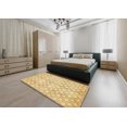 thumbnail image 4 of Ahgly Company Tapis d'Intérieur Carrés Abstraits Jaunes Abstraits pour Aire, 3 Pieds Carré, 4 of 6
