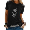 thumbnail image 1 of T-shirt Uni à Manches Courtes Imprimé Pissenlit pour Femme, 1 of 6