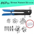 thumbnail image 1 of WALFRONT Rivet Nut Riveter,Nut Rivet Gun,86pcs M3-M8 Rivet Gun Insert Tool Riveter Rivnut Nutsert Riveting Kit, 1 of 5