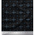 thumbnail image 1 of Soimoi Black polyester Crepe Fabric Lattice Geometric Print Fabric by the Yard 52 Inch Wide, 1 of 3
