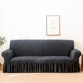 thumbnail image 4 of 2024 1 Piece Sofa Slipcover with Pleated Ruffled Skirt Washable High Stretch Durable Furniture Protector 3 Seater Pine Green, 4 of 13
