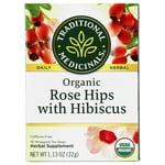 Traditional Medicinals - Organic Rose Hips With Hibiscus Herbal Tea - 16 Tea Bags