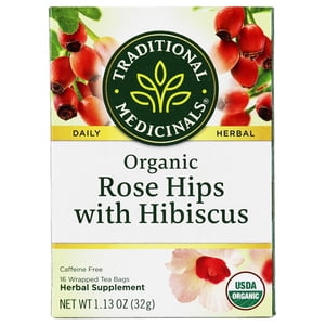 Traditional Medicinals - Rose bio avec thé à base de plantes Hibiscus - 16 Sacs à thé
