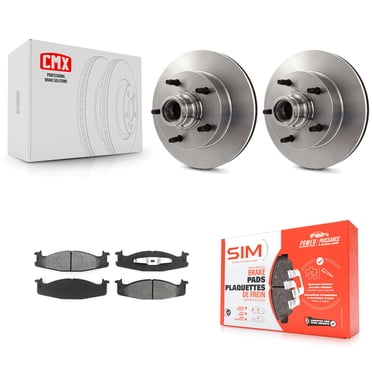 Transit Auto Ensemble de Moyeu de Disques de Frein avant et Trousse de Plaquettes Semi-Métalliques pour Voiture Ford F-150 E-150 Econoline K8S-100696