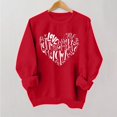 thumbnail image 1 of Styesk Chemises à Manches Longues pour Femmes Imprimé Cœur Hauts Confortables Doux Col Rond T-Shirts Chandail Mode Léger Chandail en Molleton Graphique de la Saint-Valentin Hauts Décontractés, 1 of 2