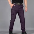 thumbnail image 2 of YOIAVAIOY Pantalon Cargo Tactique pour Hommes Résistant à l'Eau en Ripstop Pantalon de Randonnée Léger Pantalon de Travail d'Extérieur avec Multiples Poches Violet TG, 2 of 5