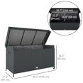 thumbnail image 3 of Outsunny 165 Gallon Outdoor Storage Deck Box with Liner, Gas Strut & Wheels, 3 of 10