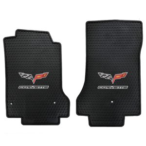 Lloyd Mats Heavy Duty Signature Rubber All Weather Floor Mats for Corvette C6 2005-2007.5 (2PC - Fronts, Black)