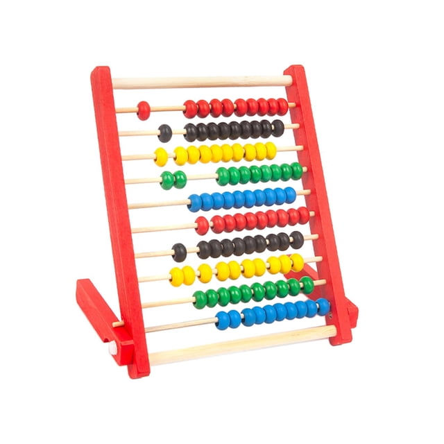 HILABEE Cadre de Comptage à 10 Rangées Outils Éducatifs Jeu de Maths Classique en Bois Jouet Éducatif Rouge