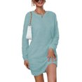 thumbnail image 1 of LUXUR Robe Chandail pour Femmes Chandail en Peluche Chandail à Manches Longues Mini Robes Ample en Molleton Bleu Pâle S, 1 of 4