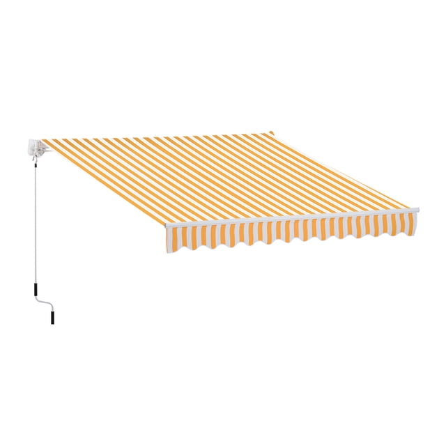 Outsunny Auvent Rétractable Manuel 10 Pieds x 8 Pieds avec Manivelle, Orange