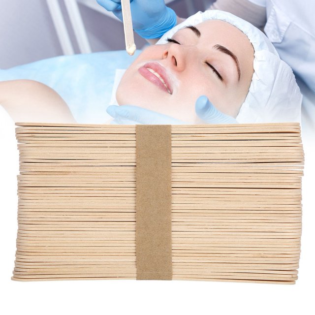 YLSHRF Disposable Wax Applicator Sticks, Suitable For /Hair Remove/Cream/Ice Cream Stick 100pcs Wooden Disposable Epilation Wax Tool