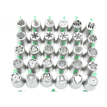Stainless Steel Christmas Tree Russian Nozzle Piping Tips Pastry Nozzles Wedding Cake Decorating Tools