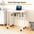 thumbnail image 2 of BeesClover Folding Desk Mobile Small Rolling Computer Desk,24.8 Inch Foldable Laptop Cart Table with Wheels,Portable Office Desk for Small Space Couch Bed,Easy Assembly, 2 of 8