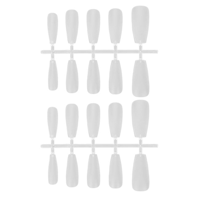 Clear Coffin Fake Nail Tips,100Pcs Long Frosted False Nail,Matte Full Cover Artificial Nails For DIY Nail Art