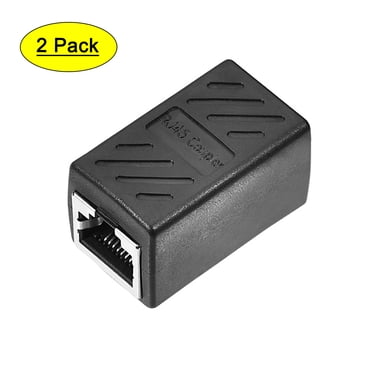 Unique Bargains RJ45 Coupler Inline Connector Cat7 Cat6 Cat5e Ethernet Cable Extender Adapter Female to Female 36x43x20mm 2 Pcs