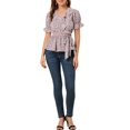 thumbnail image 2 of INSPIRE CHIC Women's Sweet Fruit Crossover V Neck Short Sleeves Ruffle Wrap Blouse, 2 of 6
