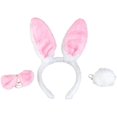 thumbnail image 2 of Bunny Rabbit Costume Set,Ears Headband Bow Ties Tail Set,Halloween Costume Assesories(Pink), 2 of 5