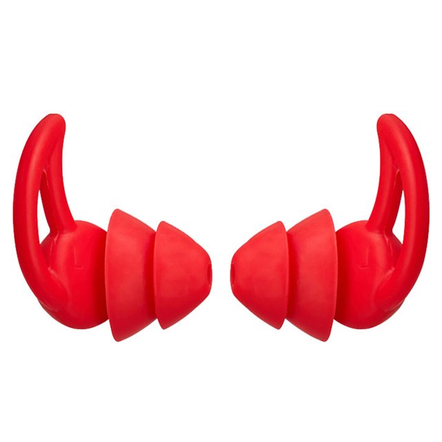 Écouteurs de Sommeil en Silicone Réduction de Bruit Réutilisables pour Bureau Maison, Rouge, 2 Couches