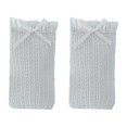 thumbnail image 1 of CSChome Stockings 1 Pair Japanese Style Ruffle Trim Bowknot Decor Women Stockings Retro Solid Color Hollow Jacquard Long Princess, 1 of 7