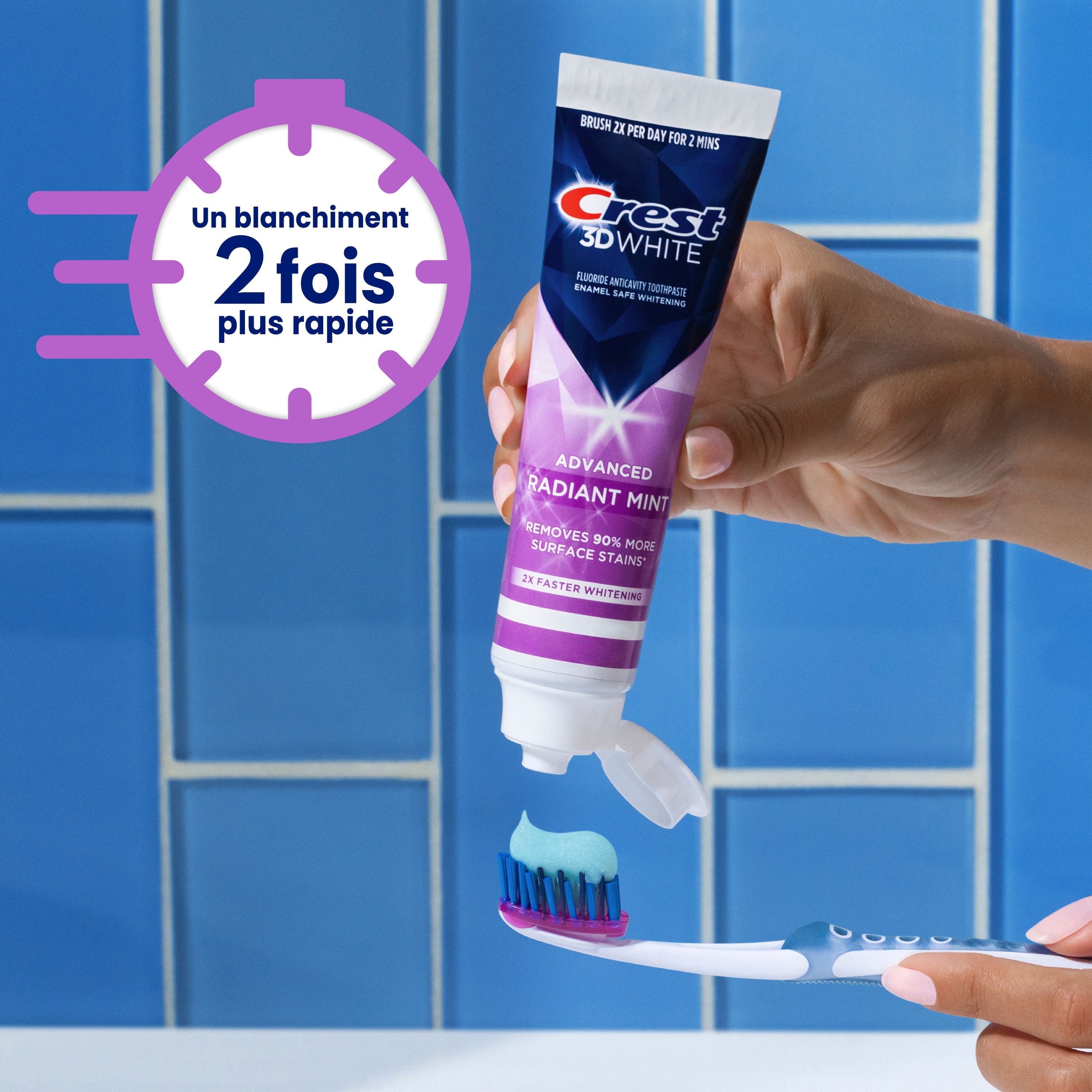Crest 3D White Advanced Whitening Toothpaste, Arctic Fresh, 70 mL, Pack of 3