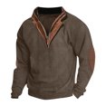 thumbnail image 1 of XZNGL Man Long Sleeve Solid Color V-Neck Zipper Fashion Fallow Sweater Tops, 1 of 1