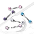 thumbnail image 2 of BodyJewelryOnline Nipple Barbell Implant Grade Titanium with CZ bezel Set Internally Threaded Women, 2 of 6