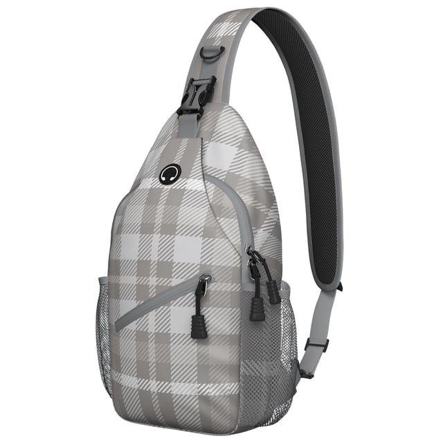 Sac à Bandoulière à Carreaux Buffalo pour Voyage et Randonnée, Sac à Bandoulière Léger et Rustique à Carreaux avec Motif à Carreaux Classique Rouge et Noir et Design Fusion Vintage à Rayures