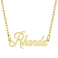thumbnail image 1 of KISPER 18K Gold Plated Stainless Steel Personalized Name Pendant Necklace, Rhonda, 1 of 6