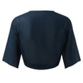 thumbnail image 4 of 2025 Femmes Noué devant Chiffon Tenue de Vacances pour Femmes Manches Courtes Court Cardigan Transparent Plus Boléro, 4 of 4