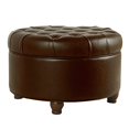 thumbnail image 2 of Leatherette Upholstered Wooden Ottoman with Tufted Lift Off Lid Storage, Brown, 2 of 4