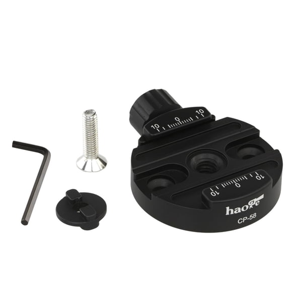 Haoge Combo Boss Adapter Convertor with CP-58 58mm Arca Swiss Compatible Quick Release Clamp for Manfrotto Tripod Ball Head Clamp Replacement