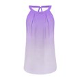thumbnail image 3 of Timegard Womens Tank Tops Gradient Color Crew Neck Back Button Ruched Casual Sleeveless Tops Blouses, 3 of 3