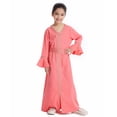 thumbnail image 4 of Hiiyo Big Girls Long Sleeve V-Neck Kaftan Maxi Dress Abaya Robe, 4 of 4