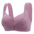 thumbnail image 1 of Timegard Bras for Women Plus Size Lace Front Closure Button Wide Strap Wireless Bras Comfy Everyday Bras, 1 of 2