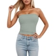 thumbnail image 1 of Women's Tube Top Sleeveless Stretchy Camisole Removable Padding Strapless Shirt For Layering And Outerwear, 1 of 4