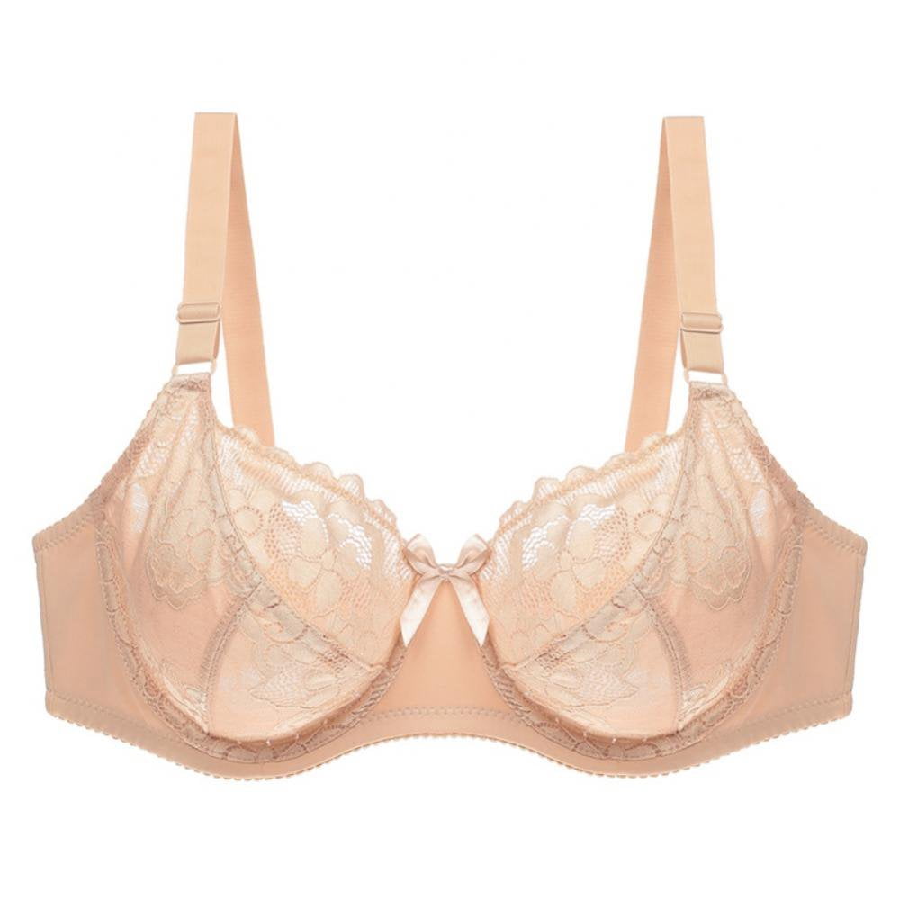 MesaSe Women‘s Plus Size Signature Lace Unlined Underwire Bra with Added Support