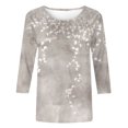 thumbnail image 4 of IROINNID en Solde T-shirt à Manches Longues en Polyester pour Femmes Confortable Imprimé T-shirt Ample Blouse Col Rond Hauts, Gris, 4 of 4