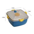 thumbnail image 3 of 4 Compartment Lunch Containers Stackable Lunch Container with Large S-Alad Bowl,4 Compartment Bento Tray, S-Auce Container for Dressings, Built-In Reusable Fork &, 3 of 8